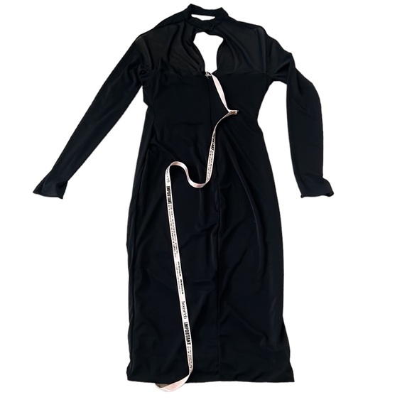 SOLD NWT House of CB Milarose Black Long Sleeve Corset Midi Dress Large Reg $239 - Picture 6 of 11